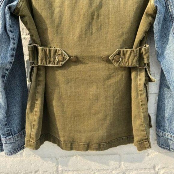 Current Elliott Distressed Military Jean Jacket XS - Picture 7 of 8